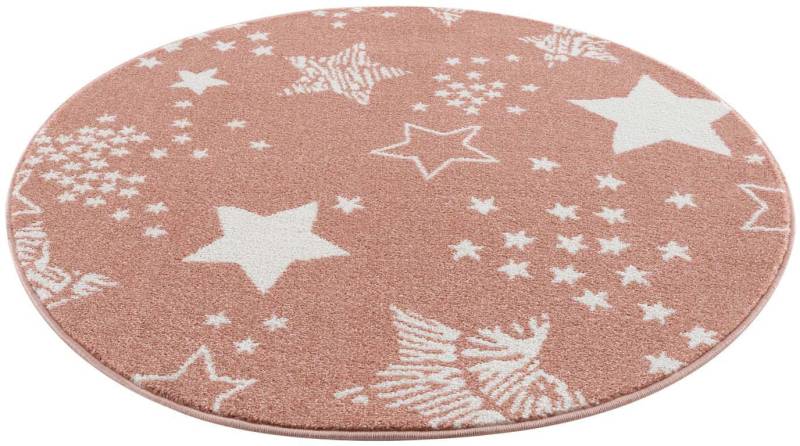 Carpet City Kinderteppich »Anime9387«, rund, 11 mm Höhe, Sternen-Teppich, Weicher Flor, Pflegeleicht, Kinderzimmer von Carpet City