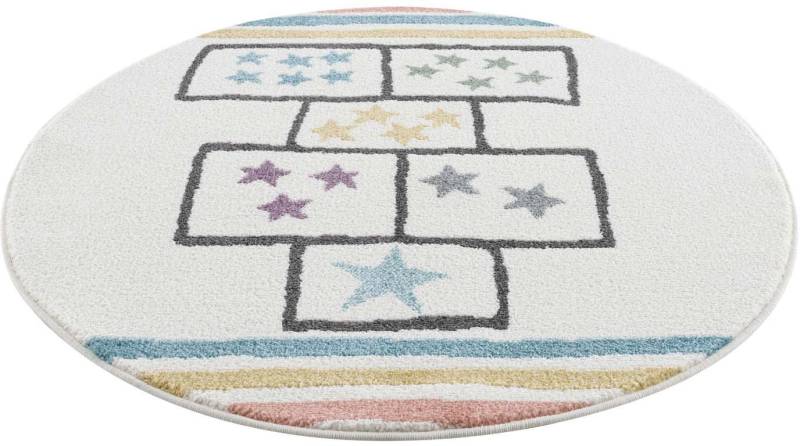 Carpet City Kinderteppich »Anime9397«, rund, Spiel-Hüpf-Teppich, Sterne, Weicher Flor, Pflegeleicht, Kinderzimmer von Carpet City