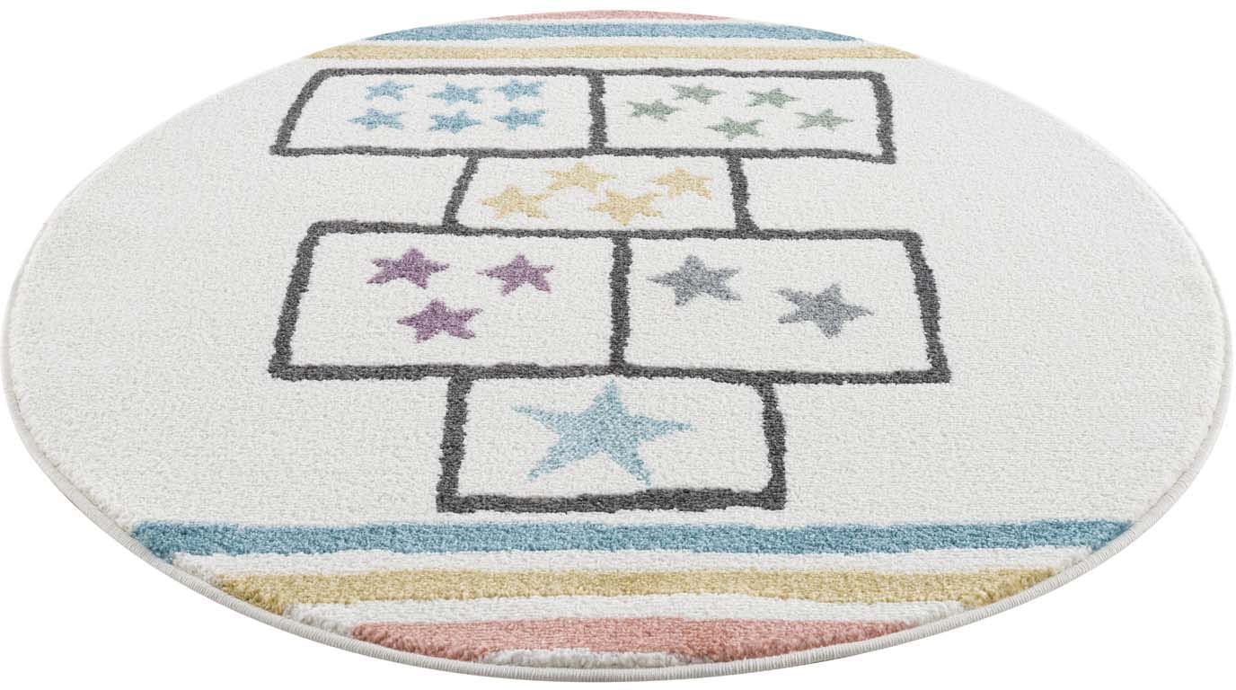 Carpet City Kinderteppich »Anime9397«, rund, 11 mm Höhe, Spiel-Hüpf-Teppich, Sterne, Weicher Flor, Pflegeleicht, Kinderzimmer von Carpet City