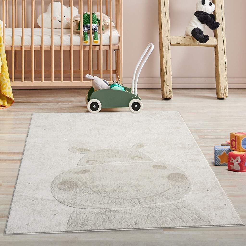 Carpet City Kinderteppich »MARA703«, rechteckig, 11 mm Höhe, Kinderzimmer Teppich Tiere Beige Spielzimmer von Carpet City