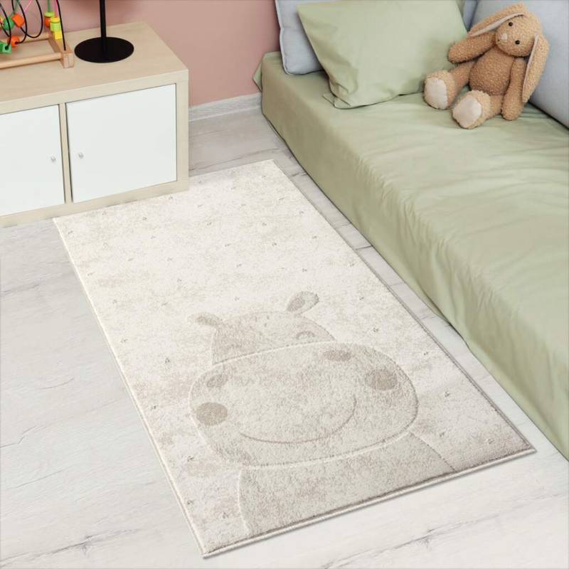 Carpet City Kinderteppich »MARA703«, rechteckig, 11 mm Höhe, Kinderzimmer Teppich Tiere Beige Spielzimmer von Carpet City