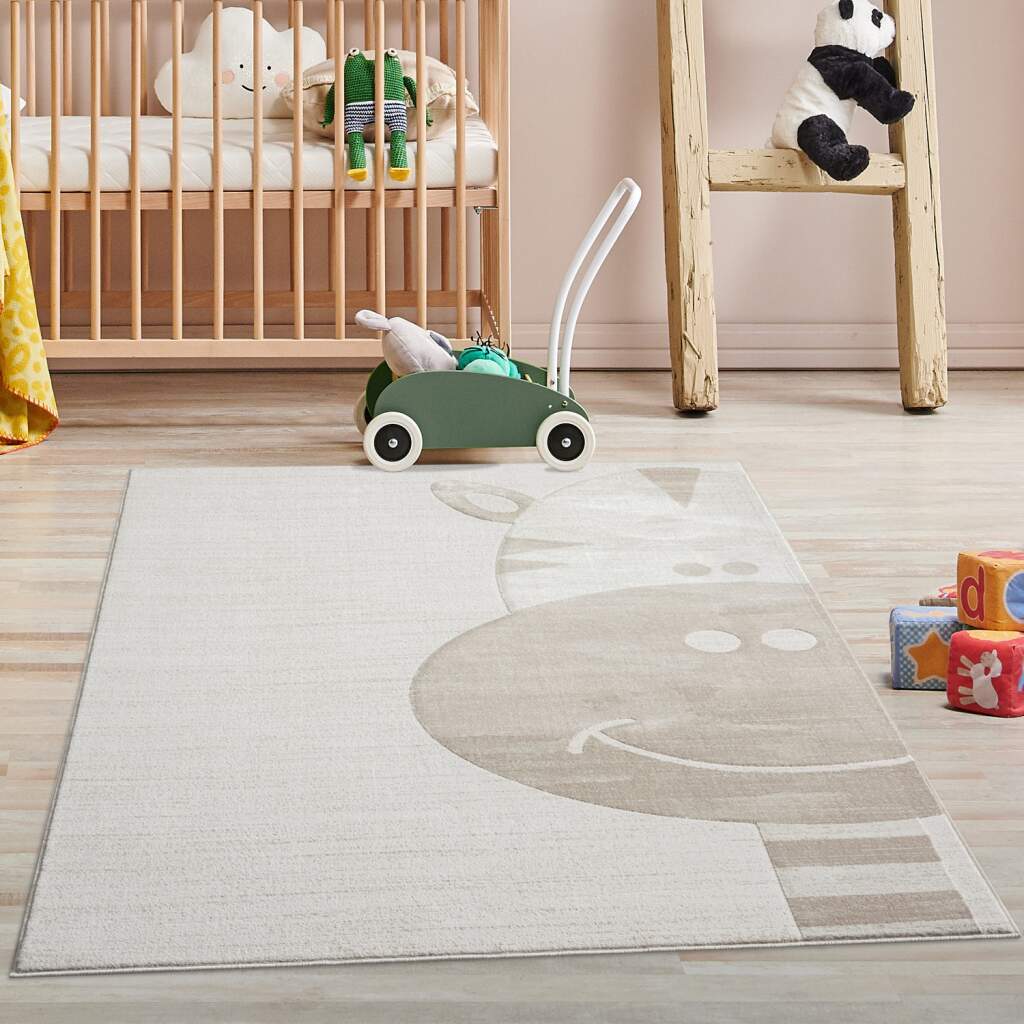 Carpet City Kinderteppich »MARA715«, rechteckig, 11 mm Höhe, Kinderzimmer Teppich Tiere Beige Spielzimmer von Carpet City