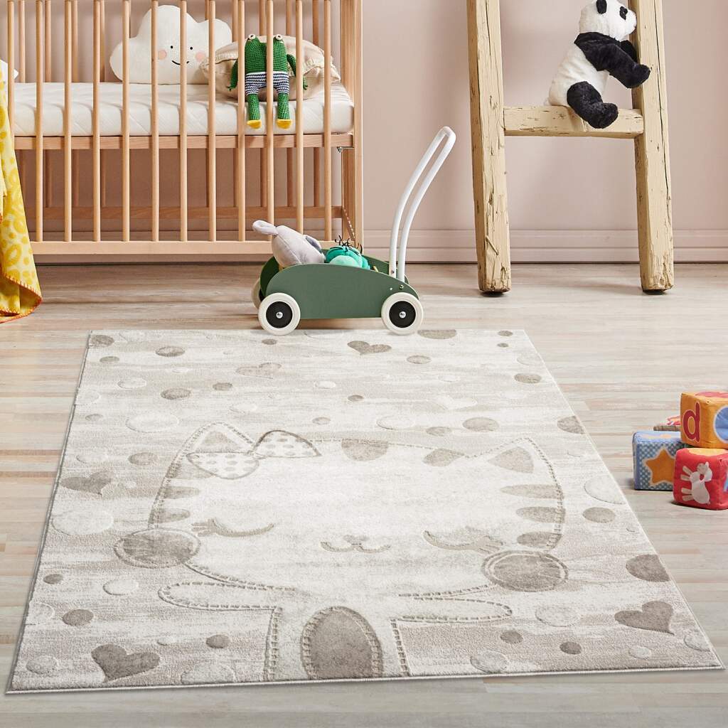 Carpet City Kinderteppich »MARA720«, rechteckig, Kinderzimmer Teppich Tiere Beige Spielzimmer von Carpet City