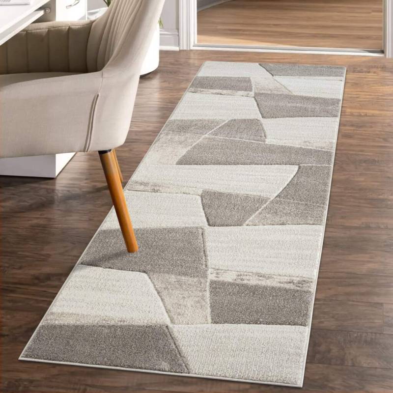 Carpet City Läufer »BONITO9053«, rechteckig, 11 mm Höhe, Flachflor, Hochtief-Muster/ 3D-Effekt, Geo-Muster, für Wohnzimmer von Carpet City