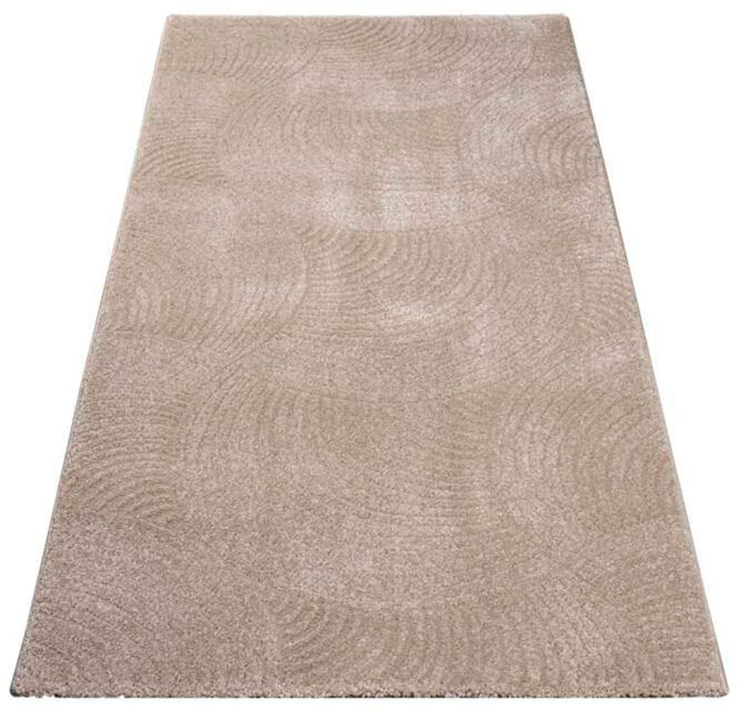 Carpet City Läufer »Friseé-Teppich FANCY 647«, rechteckig, 12 mm Höhe, Kurzflor,3D-Optik,Kreisförmiges Muster, Wohnzimmer,Schlafzimmer von Carpet City