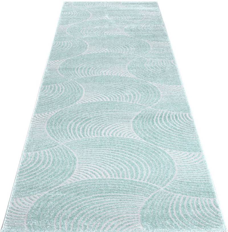 Carpet City Läufer »Friseé-Teppich FANCY 647«, rechteckig, Kurzflor,3D-Optik,Kreisförmiges Muster, Wohnzimmer,Schlafzimmer von Carpet City