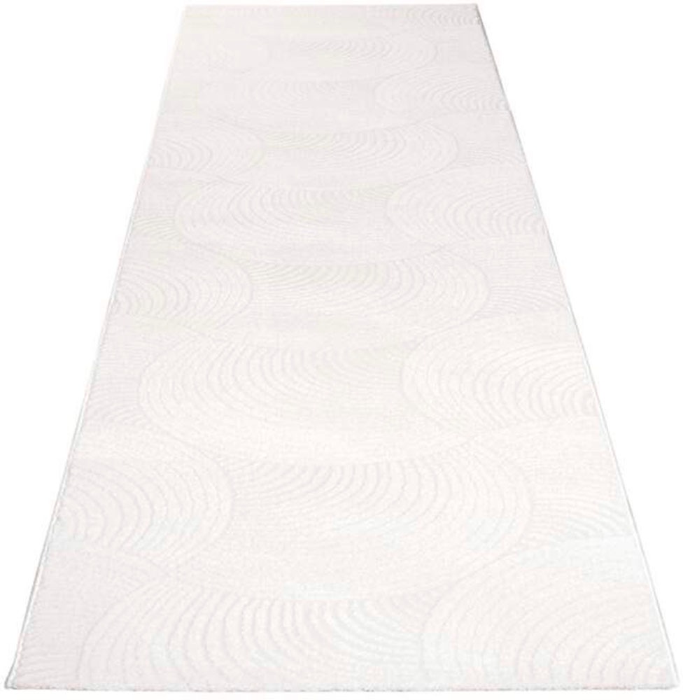 Carpet City Läufer »Friseé-Teppich FANCY 647«, rechteckig, Kurzflor,3D-Optik,Kreisförmiges Muster, Wohnzimmer,Schlafzimmer von Carpet City