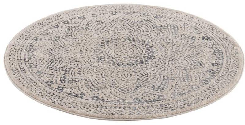 Carpet City Teppich »Art 1652«, rund, 7 mm Höhe, Kurzflor, Ornamenten-Muster, Boho & Mandala Stil von Carpet City