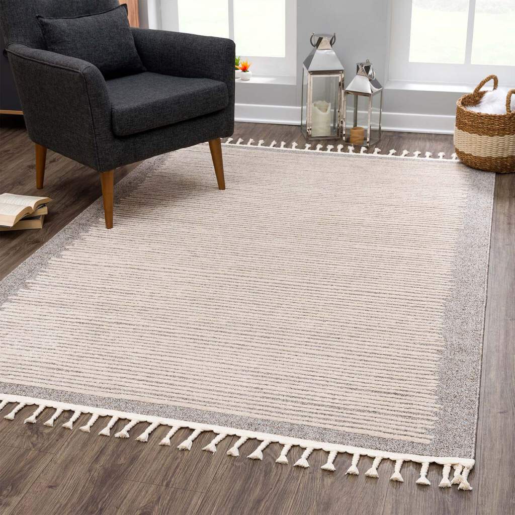 Carpet City Teppich »Art 2231«, rechteckig, Kurzflor, mit Kettfäden, Streifen-Muster von Carpet City