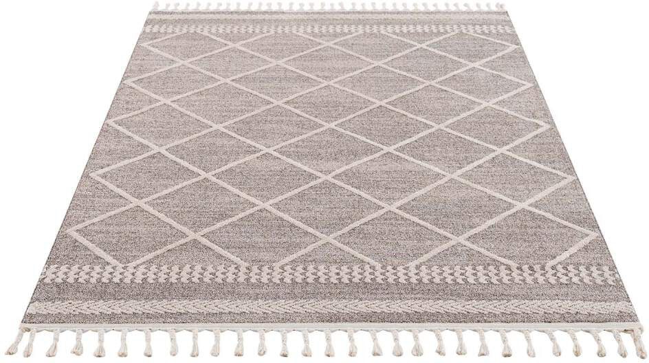 Carpet City Teppich »Art 2645«, rechteckig, 7 mm Höhe, Kurzflor, mit Kettfäden, Rauten-Optik von Carpet City