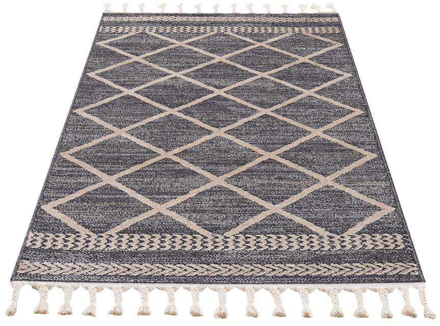 Carpet City Teppich »Art 2645«, rechteckig, 7 mm Höhe, Kurzflor, mit Kettfäden, Rauten-Optik von Carpet City