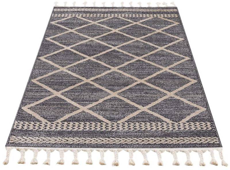 Carpet City Teppich »Art 2645«, rechteckig, 7 mm Höhe, Kurzflor, mit Kettfäden, Rauten-Optik von Carpet City