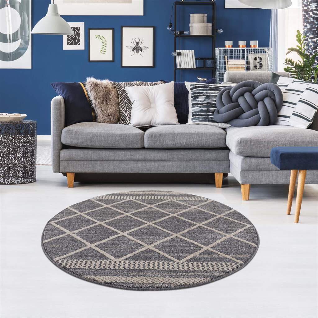 Carpet City Teppich »Art 2645«, rund, 7 mm Höhe, Kurzflor, Rauten-Optik, ideal für Flur & Diele Carpet City Teppich »Art 2645«, rund, 7 mm Höhe, Kurzflor, Rauten-Optik, ideal für Flur & Diele von Carpet City