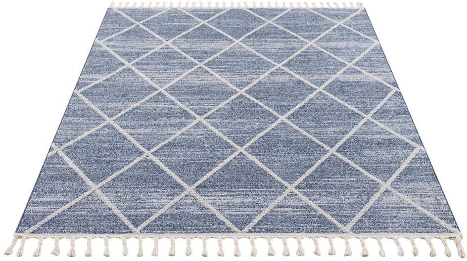 Carpet City Teppich »Art 2646«, rechteckig, 7 mm Höhe, Kurzflor, mit Kettfäden, Rauten-Optik von Carpet City