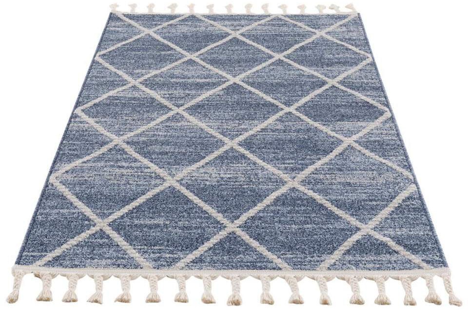 Carpet City Teppich »Art 2646«, rechteckig, 7 mm Höhe, Kurzflor, mit Kettfäden, Rauten-Optik von Carpet City