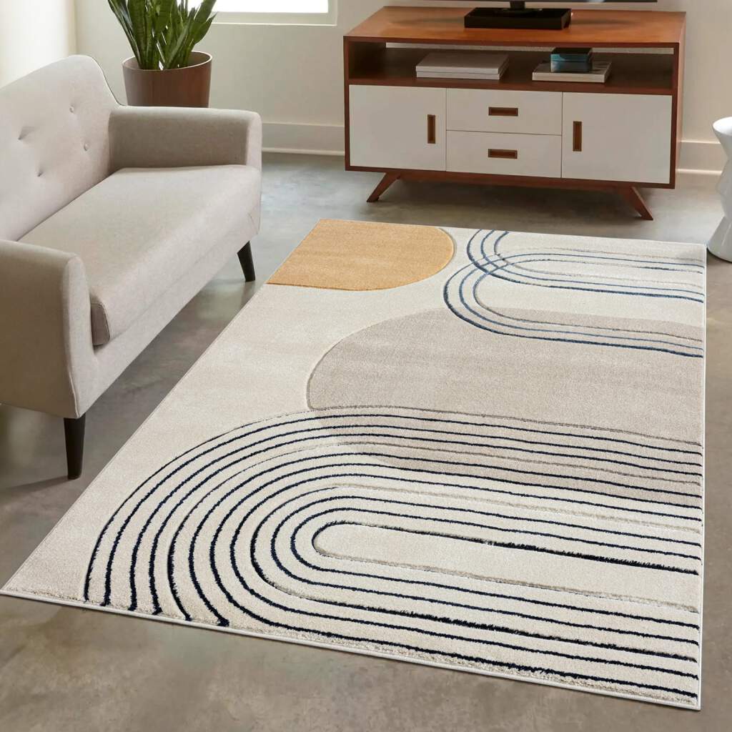 Carpet City Teppich »BONITO7157«, rechteckig, 11 mm Höhe, Flachflor, Hochtief-Muster/ 3D-Effekt, Geo-Muster, für Wohnzimmer von Carpet City