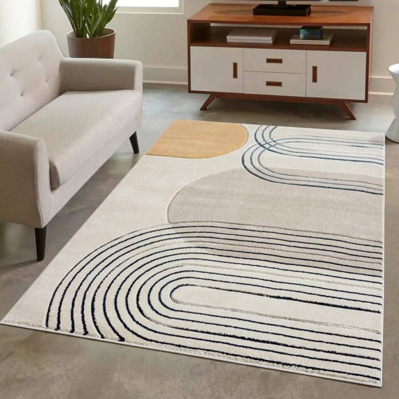 Carpet City Teppich »BONITO7157«, rechteckig, Flachflor, Hochtief-Muster/ 3D-Effekt, Geo-Muster, für Wohnzimmer von Carpet City