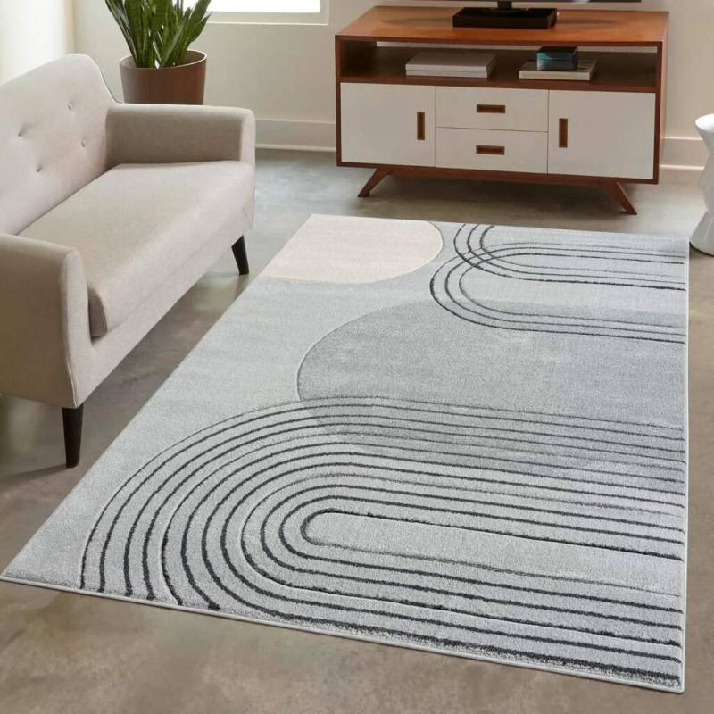 Carpet City Teppich »BONITO7157«, rechteckig, 11 mm Höhe, Flachflor, Hochtief-Muster/ 3D-Effekt, Geo-Muster, für Wohnzimmer von Carpet City