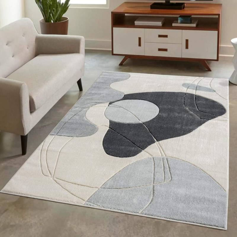 Carpet City Teppich »BONITO7158«, rechteckig, 11 mm Höhe, Flachflor, Hochtief-Muster/ 3D-Effekt, Geo-Muster, für Wohnzimmer von Carpet City