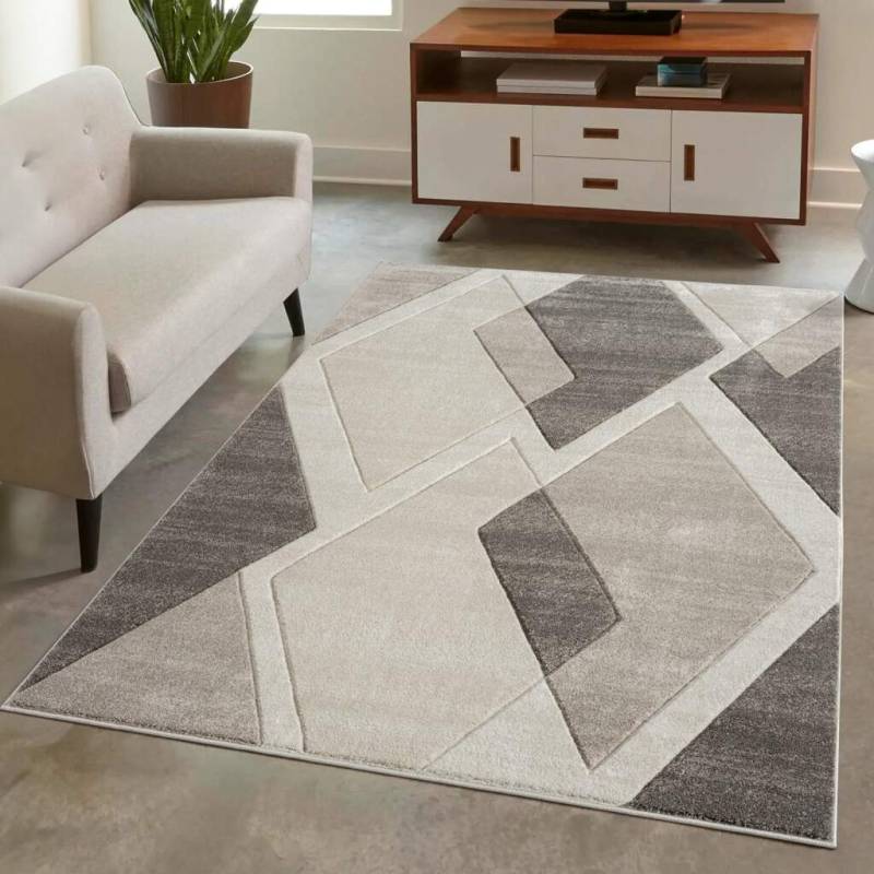 Carpet City Teppich »BONITO7167«, rechteckig, 11 mm Höhe, Flachflor, Hochtief-Muster/ 3D-Effekt, Geo-Muster, für Wohnzimmer von Carpet City