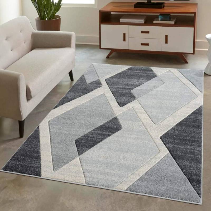 Carpet City Teppich »BONITO7167«, rechteckig, 11 mm Höhe, Flachflor, Hochtief-Muster/ 3D-Effekt, Geo-Muster, für Wohnzimmer von Carpet City