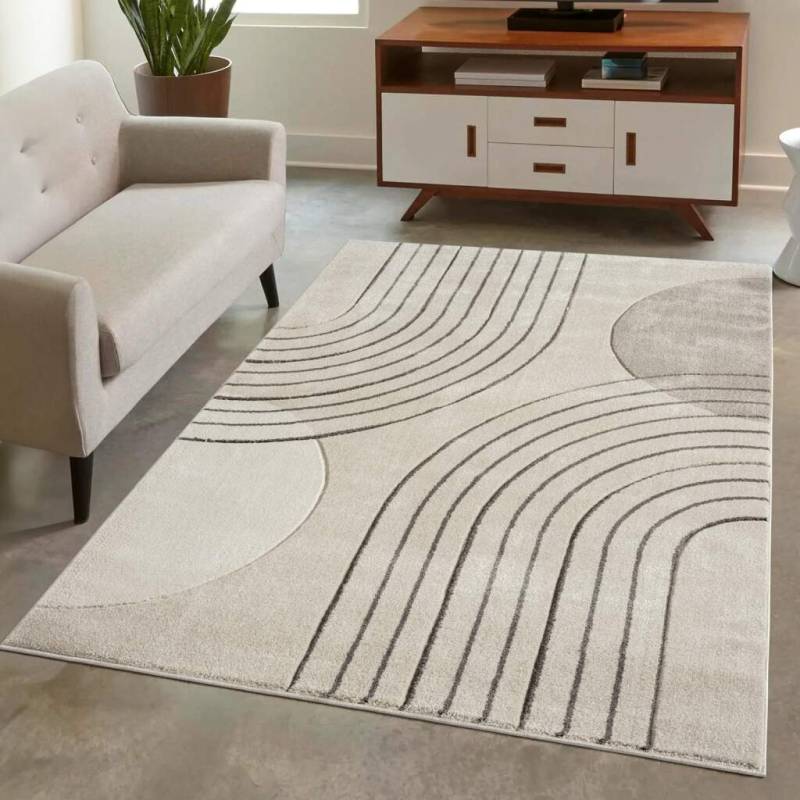 Carpet City Teppich »BONITO7170«, rechteckig, 11 mm Höhe, Flachflor, Hochtief-Muster/ 3D-Effekt, Geo-Muster, für Wohnzimmer von Carpet City