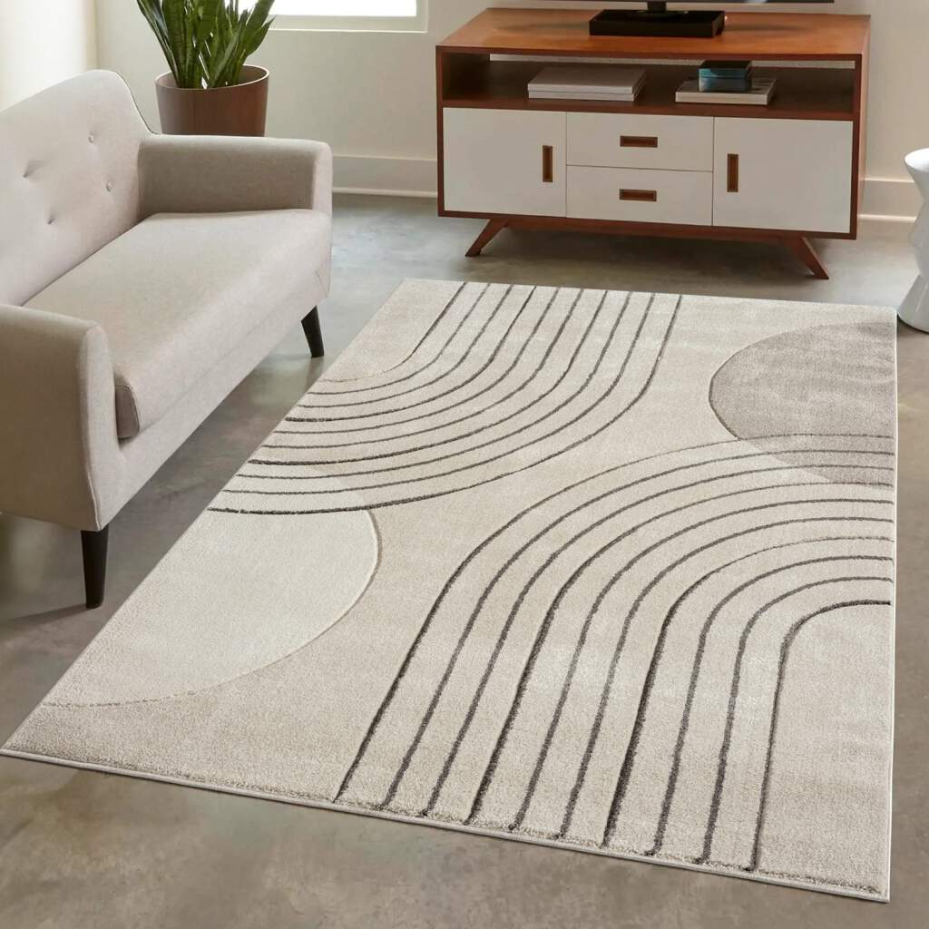 Carpet City Teppich »BONITO7170«, rechteckig, Flachflor, Hochtief-Muster/ 3D-Effekt, Geo-Muster, für Wohnzimmer von Carpet City