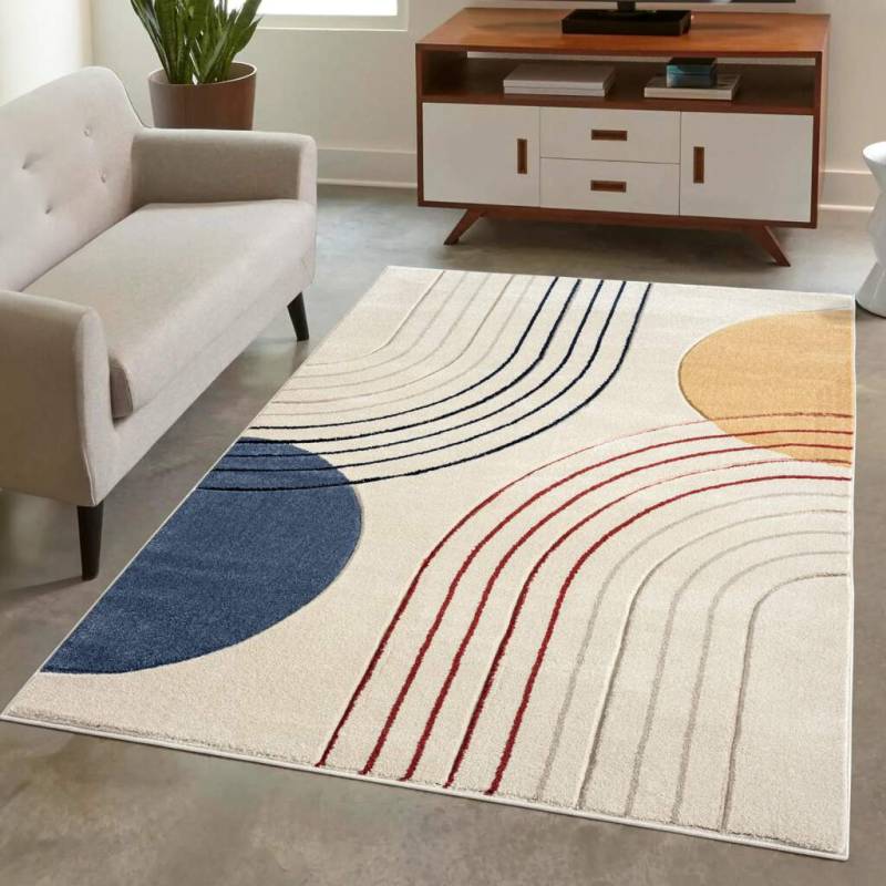 Carpet City Teppich »BONITO7170«, rechteckig, 11 mm Höhe, Flachflor, Hochtief-Muster/ 3D-Effekt, Geo-Muster, für Wohnzimmer von Carpet City