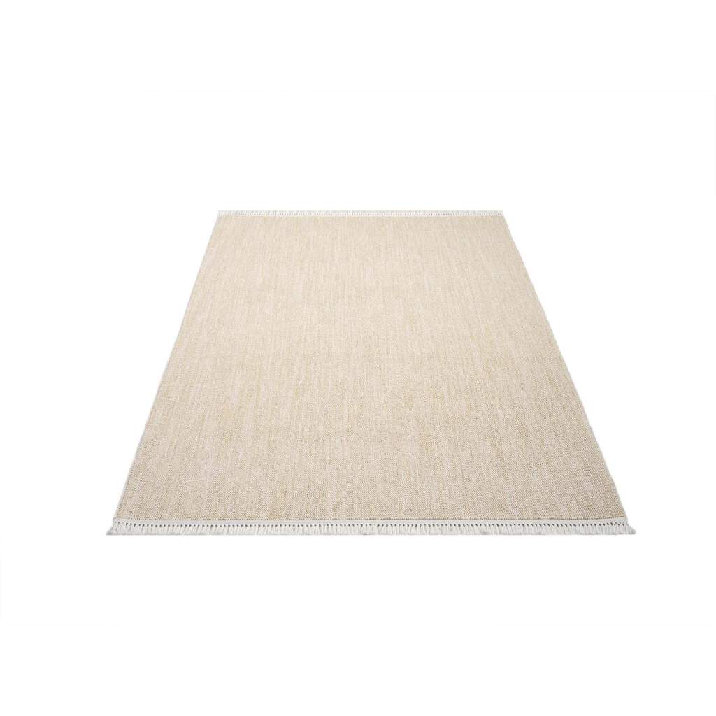 Carpet City Teppich »CLASICO 0052«, rechteckig, 11 mm Höhe, Kurzflor, Fransen, Meliert, Boho-Stil, Wohnzimmer von Carpet City