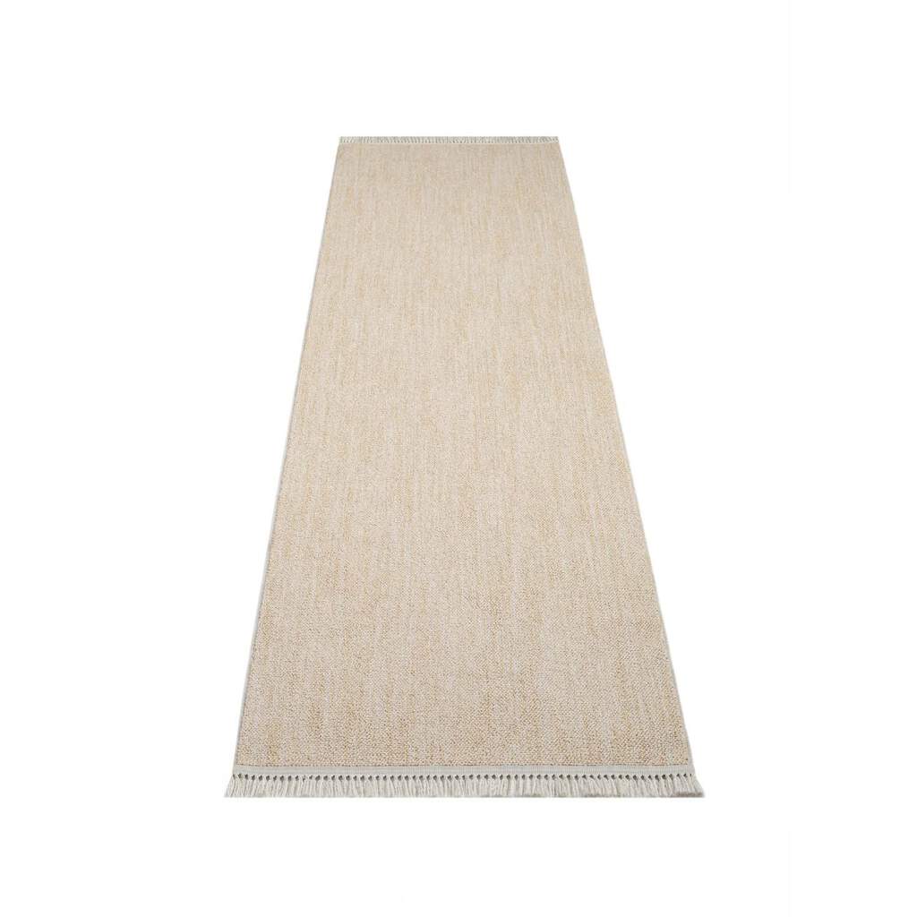 Carpet City Teppich »CLASICO 0052«, rechteckig, 11 mm Höhe, Kurzflor, Fransen, Meliert, Boho-Stil, Wohnzimmer von Carpet City