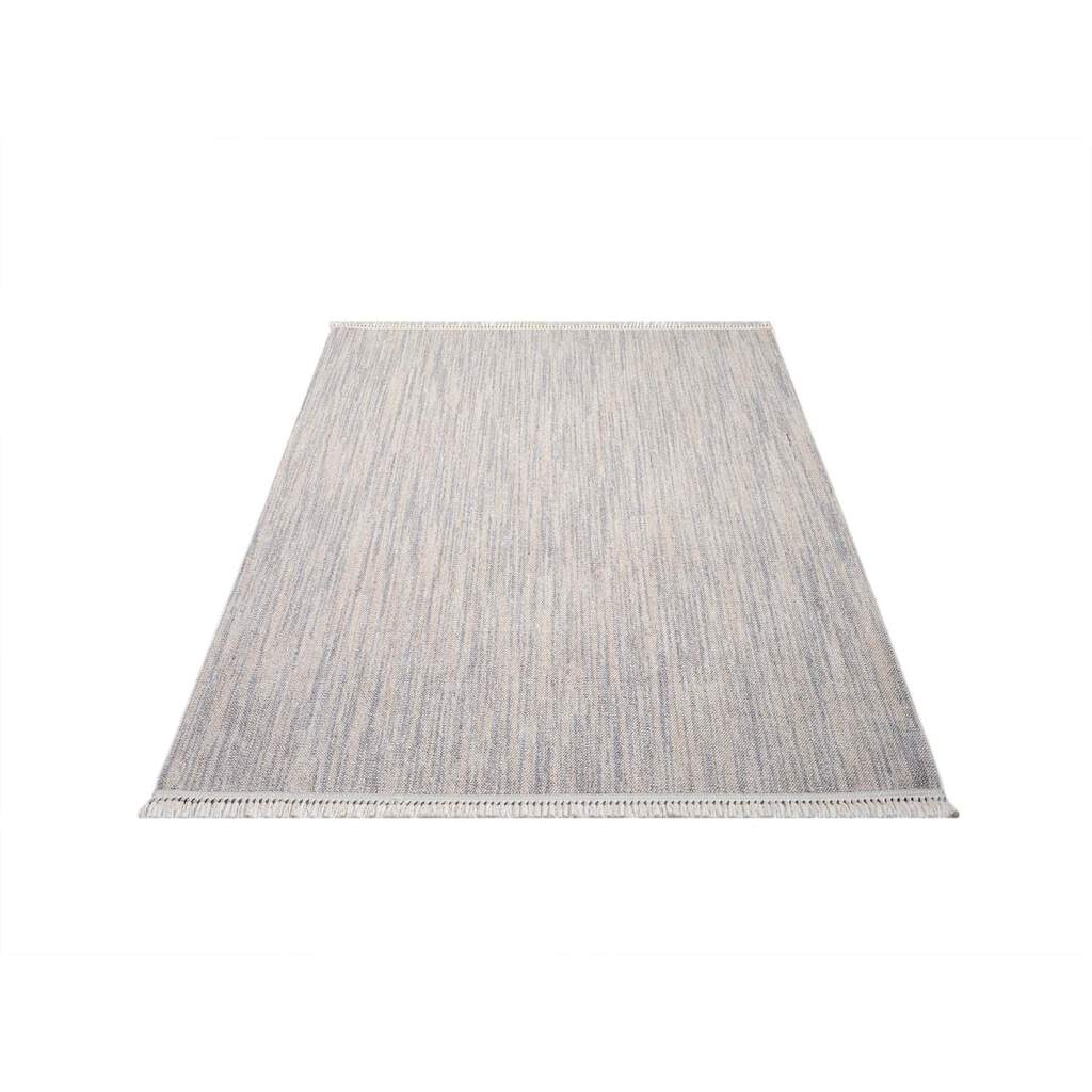 Carpet City Teppich »CLASICO 0052«, rechteckig, 11 mm Höhe, Kurzflor, Fransen, Meliert, Boho-Stil, Wohnzimmer von Carpet City