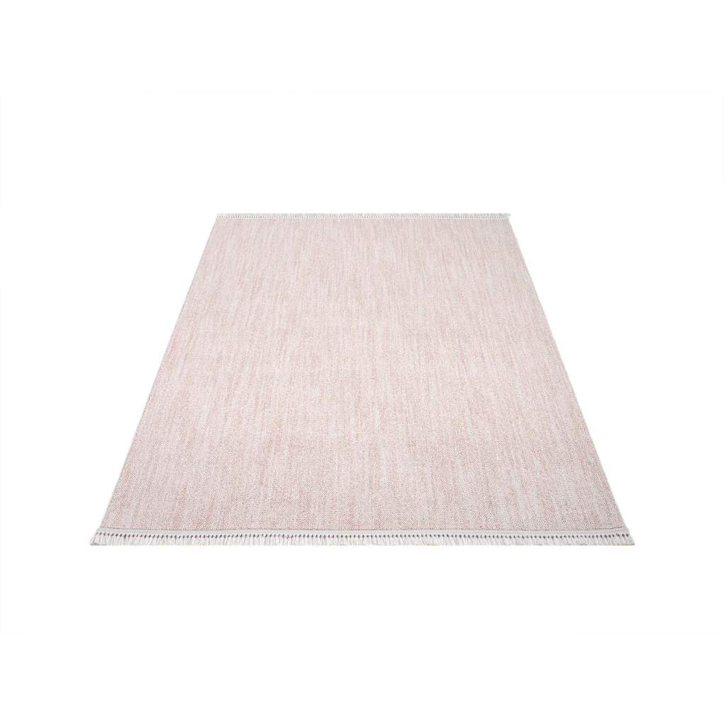 Carpet City Teppich »CLASICO 0052«, rechteckig, Kurzflor, Fransen, Meliert, Boho-Stil, Wohnzimmer von Carpet City