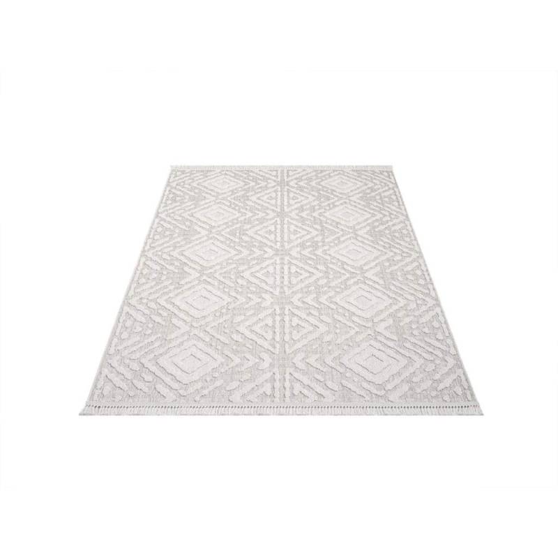 Carpet City Teppich »CLASICO 8926«, rechteckig, Kurzflor, Hochtief-Muster/ 3D-Effekt Rauten, Fransen, Wohnzimmer von Carpet City