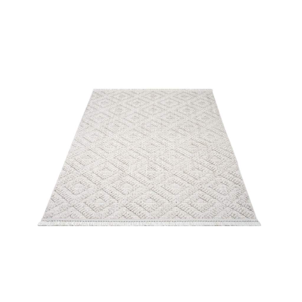 Carpet City Teppich »CLASICO 8927«, rechteckig, Kurzflor, Hochtief-Muster/ 3D-Effekt Rauten, Fransen, Wohnzimmer von Carpet City