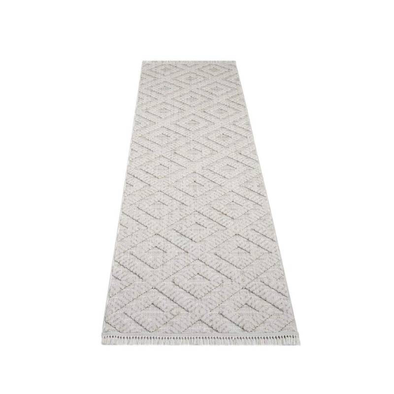 Carpet City Teppich »CLASICO 8927«, rechteckig, 11 mm Höhe, Kurzflor, Hochtief-Muster/ 3D-Effekt Rauten, Fransen, Wohnzimmer von Carpet City