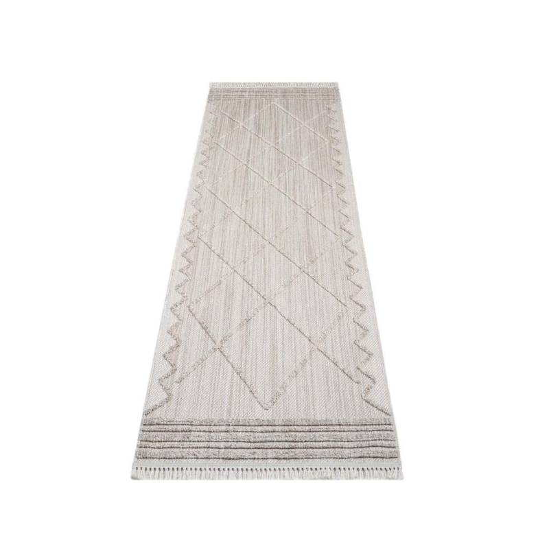 Carpet City Teppich »CLASICO 8931«, rechteckig, 11 mm Höhe, Kurzflor, Hochtief-Muster/ 3D-Effekt Rauten, Fransen, Wohnzimmer von Carpet City