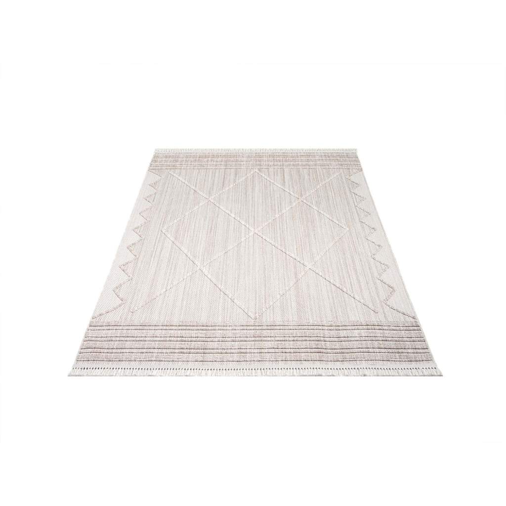 Carpet City Teppich »CLASICO 8931«, rechteckig, 11 mm Höhe, Kurzflor, Hochtief-Muster/ 3D-Effekt Rauten, Fransen, Wohnzimmer von Carpet City