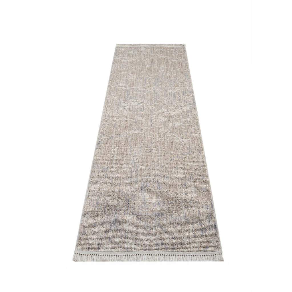 Carpet City Teppich »CLASICO 9150«, rechteckig, 11 mm Höhe, Kurzflor, Fransen, Meliert, Boho-Stil, Wohnzimmer von Carpet City