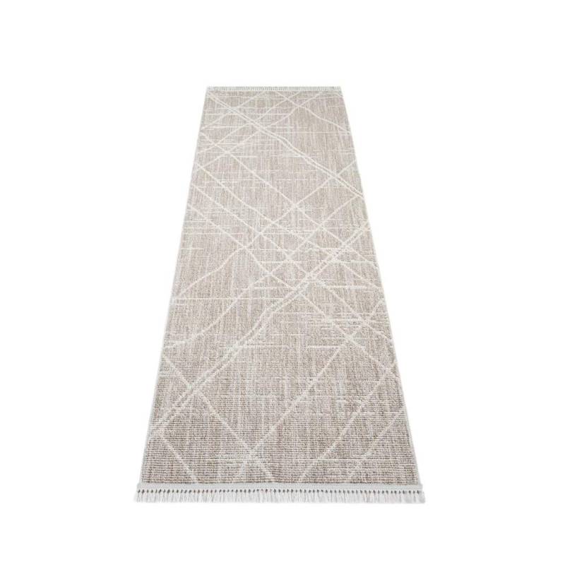 Carpet City Teppich »CLASICO 9162«, rechteckig, 11 mm Höhe, Kurzflor, Fransen, Geometrisch, Boho-Stil, Wohnzimmer von Carpet City