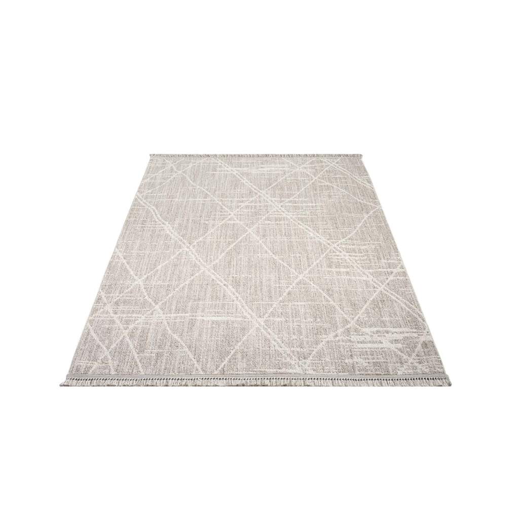 Carpet City Teppich »CLASICO 9162«, rechteckig, 11 mm Höhe, Kurzflor, Fransen, Geometrisch, Boho-Stil, Wohnzimmer von Carpet City