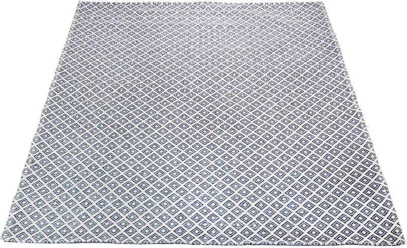 Carpet City Teppich »Cotton«, rechteckig, 5 mm Höhe, Flachgewebe, 100% Baumwolle, Rauten-Optik, Pflegeleicht von Carpet City