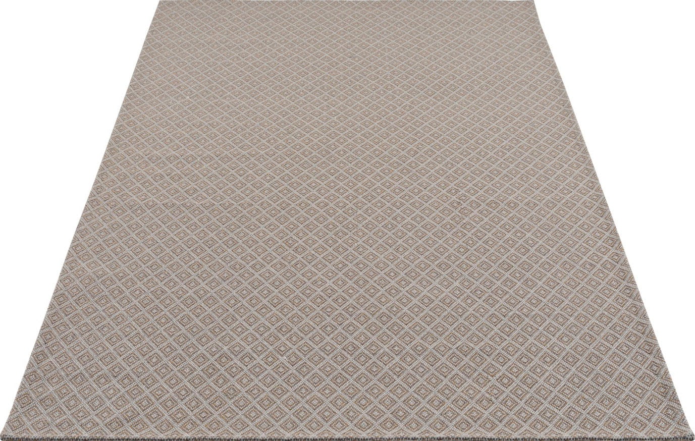 Carpet City Teppich »Cotton«, rechteckig, 5 mm Höhe, Flachgewebe, 100% Baumwolle, Rauten-Optik, Pflegeleicht von Carpet City