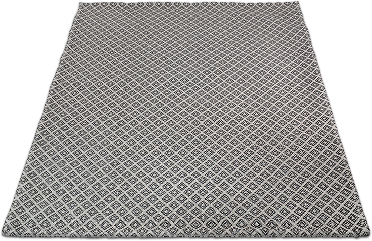 Carpet City Teppich »Cotton«, rechteckig, 5 mm Höhe, Flachgewebe, 100% Baumwolle, Rauten-Optik, Pflegeleicht von Carpet City