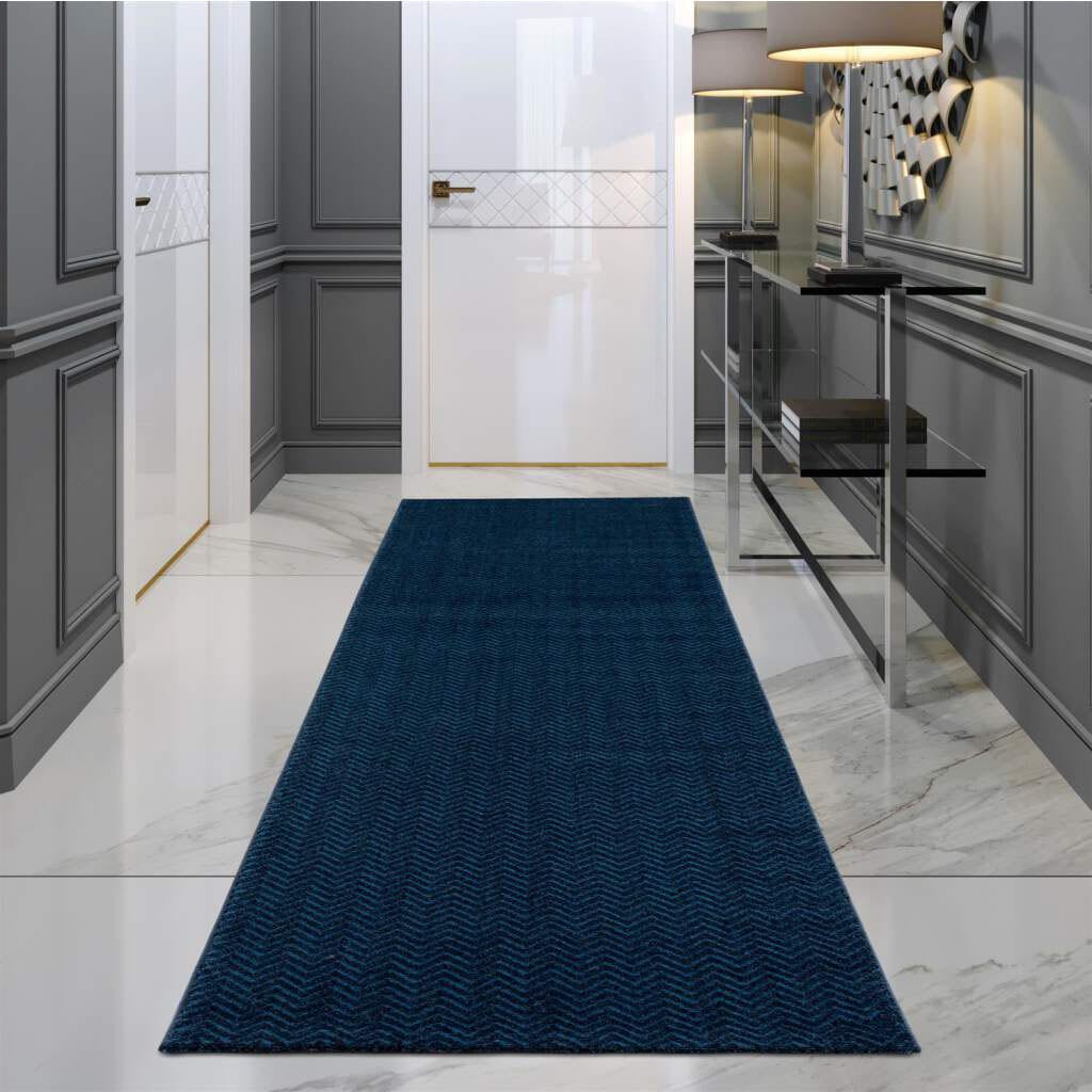 Carpet City Teppich »Friseé-Teppich FANCY805«, rechteckig, 12 mm Höhe, Kurzflor, Einfarbig, 3D-Optik, Zickzack Look von Carpet City