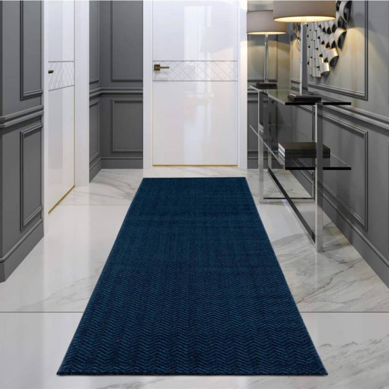 Carpet City Teppich »Friseé-Teppich FANCY805«, rechteckig, Kurzflor, Einfarbig, 3D-Optik, Zickzack Look von Carpet City