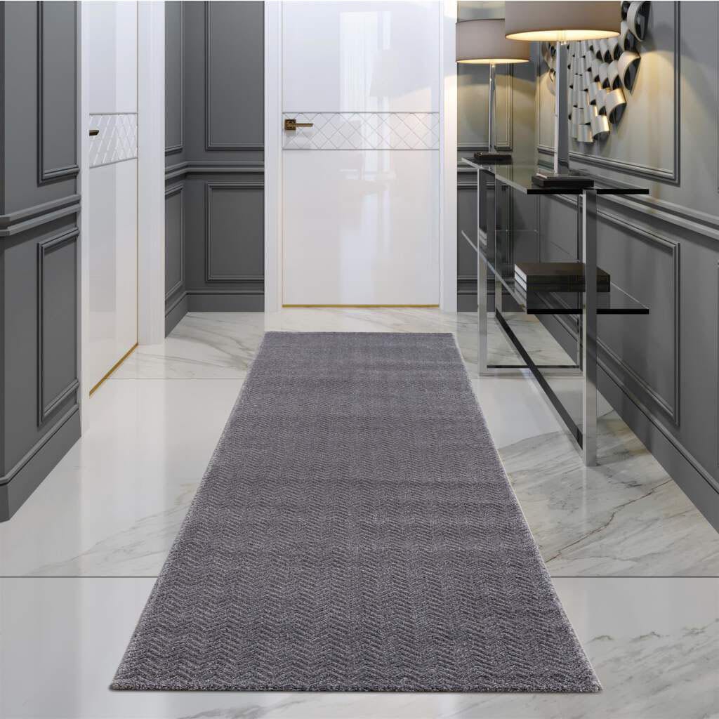 Carpet City Teppich »Friseé-Teppich FANCY805«, rechteckig, Kurzflor, Einfarbig, 3D-Optik, Zickzack Look von Carpet City