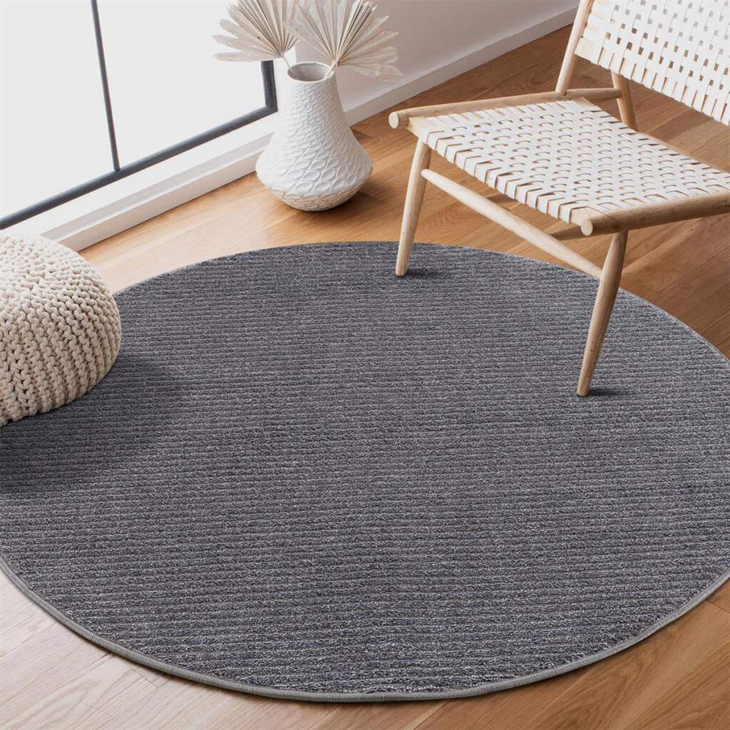 Carpet City Teppich »Friseé-Teppich FANCY900«, rund, 12 mm Höhe, Kurzflor, Einfarbig, 3D-Optik, Streifen Look von Carpet City