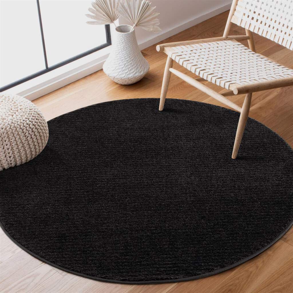 Carpet City Teppich »Friseé-Teppich FANCY900«, rund, Kurzflor, Einfarbig, 3D-Optik, Streifen Look von Carpet City