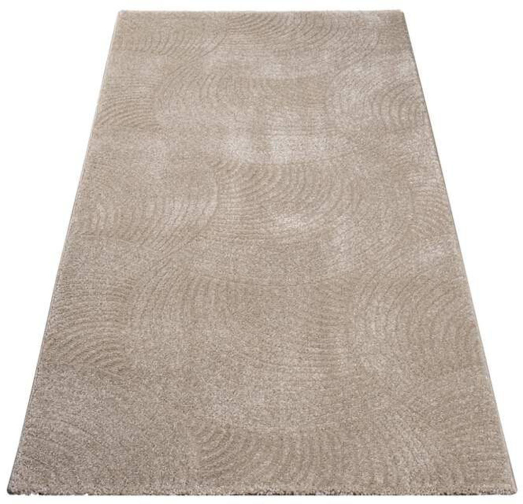 Carpet City Teppich »Friseé-Teppich FANCY 647«, rechteckig, 12 mm Höhe, Kurzflor,3D-Optik,Kreisförmiges Muster, Wohnzimmer,Schlafzimmer von Carpet City