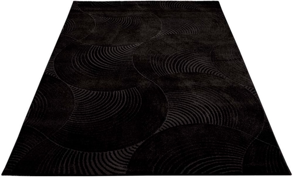 Carpet City Teppich »Friseé-Teppich FANCY 647«, rechteckig, Kurzflor,3D-Optik,Kreisförmiges Muster, Wohnzimmer,Schlafzimmer von Carpet City